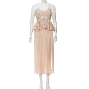 Self-Portrait Crochet-Accented MIDI Dress